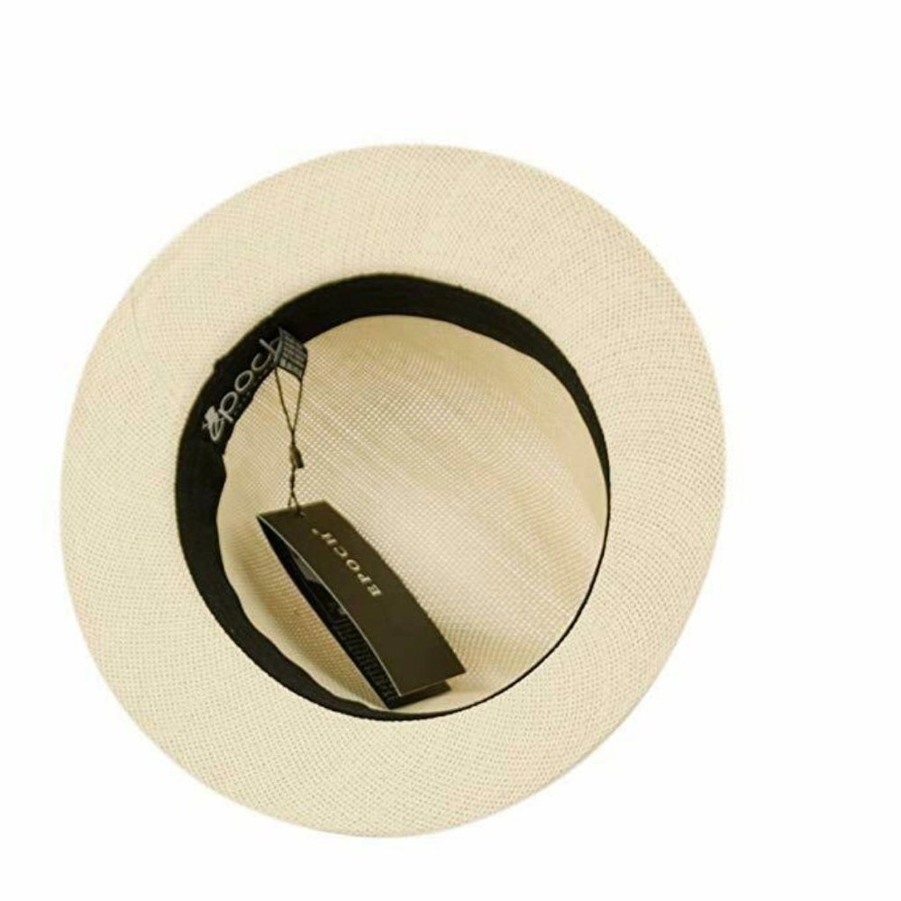 Men's Natural Color Panama Straw Fedora Hat - Picture 3 of 3